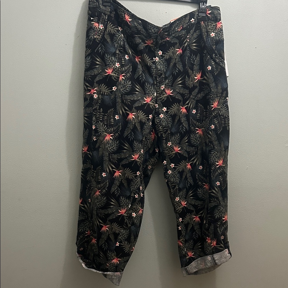 Floral Black Women's Pants